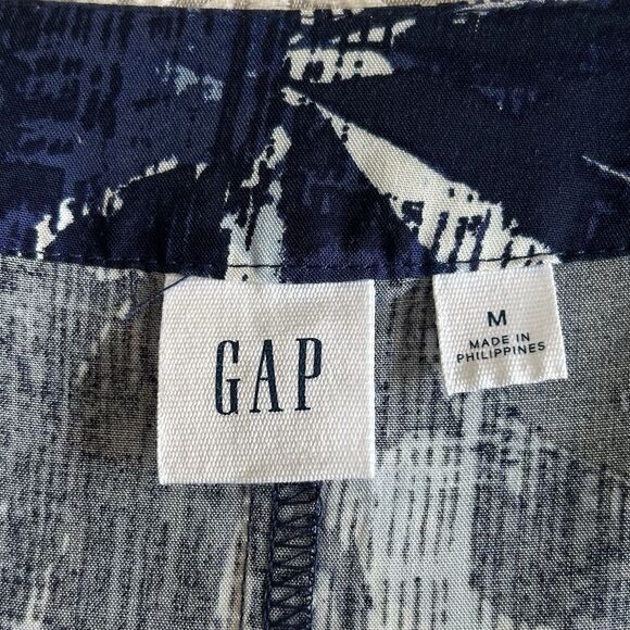 Gap Dress Women M Navy White Floral Tropical Pockets Mini Poolside Beachy Cruise - Picture 3 of 12